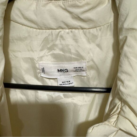 MANGO Cream Off White Puffer Padded Button Down Puff Coat - Picture 9 of 13